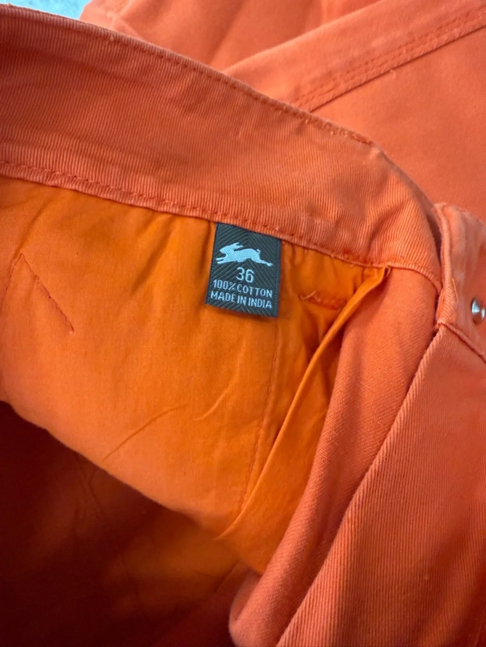 Tiziano Men’s Burnt‎ Orange Twill Shorts - Size 36 - Rabbit Logo